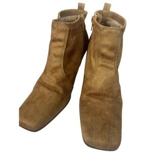 Predictions Womens Boot Bootie Shoe Square Heel side Zipper 8.5M